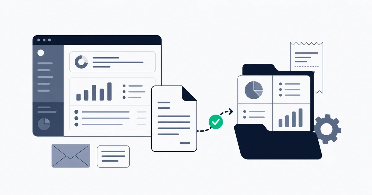OpenAI billing portal with a ChatGPT Plus invoice being exported to accounting