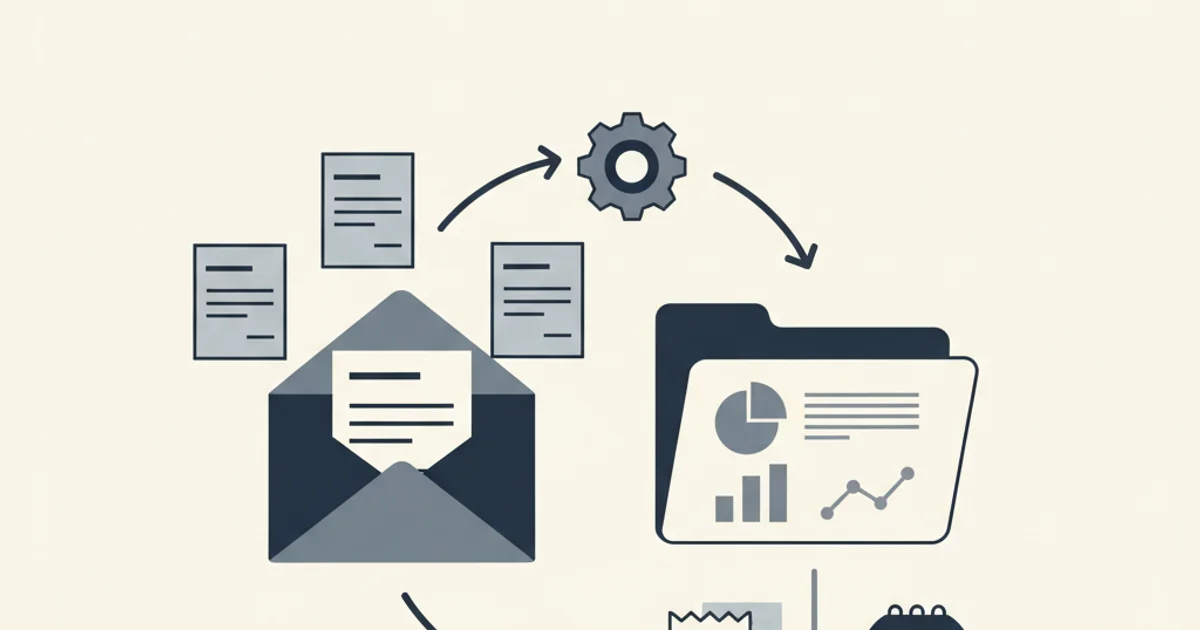 Supplier invoices flowing from an email inbox through automation rules into QuickBooks Online as bills matched to bank transactions