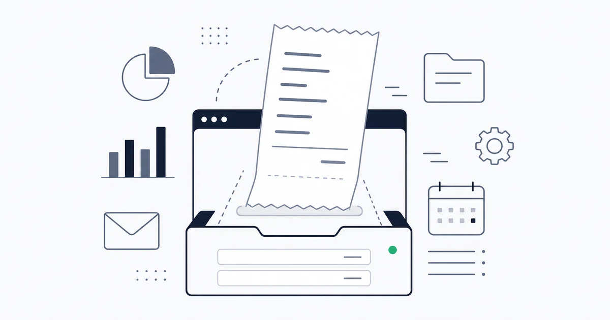 A paper receipt being captured into the QuickBooks Online Receipts inbox with extracted vendor and amount fields