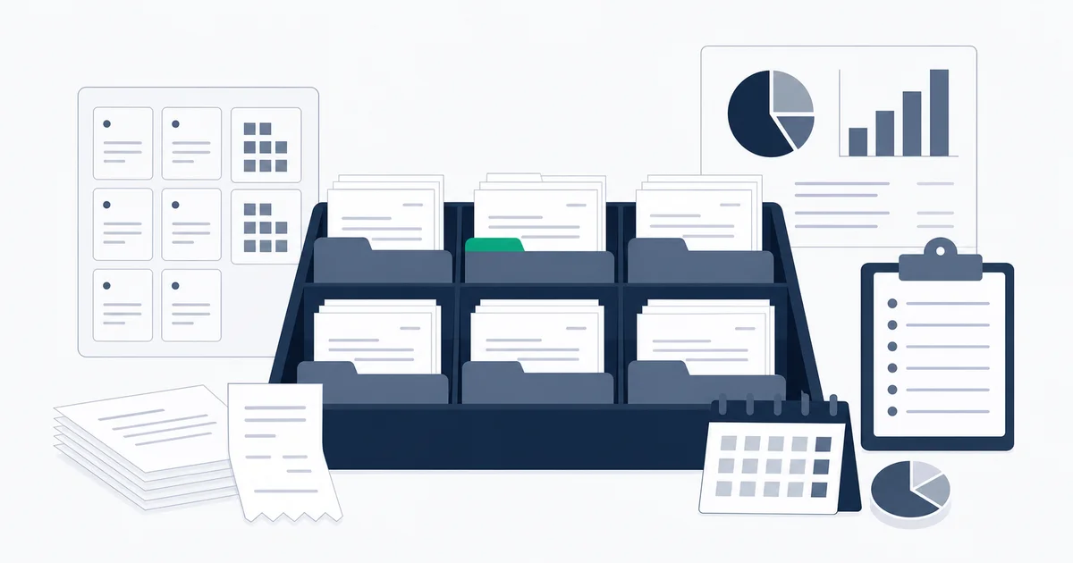 Organized invoice files arranged by vendor and date in a structured digital filing system