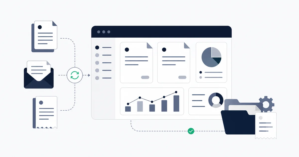 QuickBooks Online dashboard showing bills and invoices synced from an automated invoice pipeline