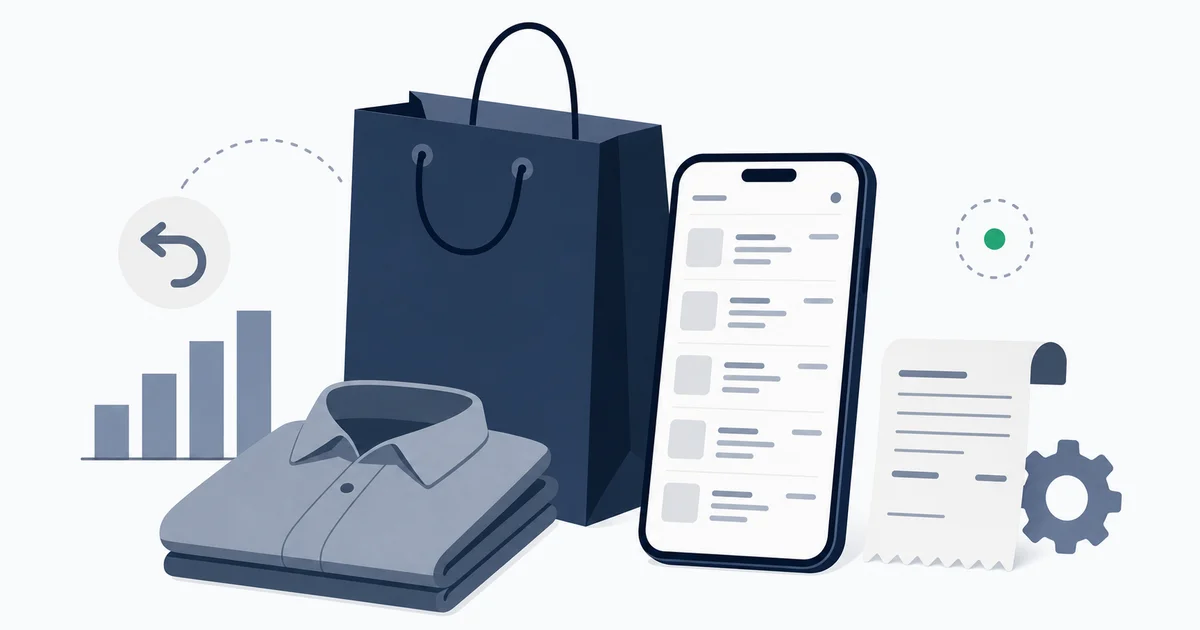 Kohl's shopping bag and a folded shirt on a counter next to a phone showing a Kohl's account order history