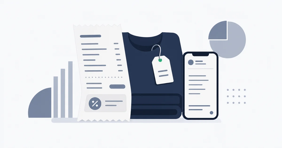 A Ross Dress for Less receipt and a tagged clothing item on a counter next to a phone showing an order email